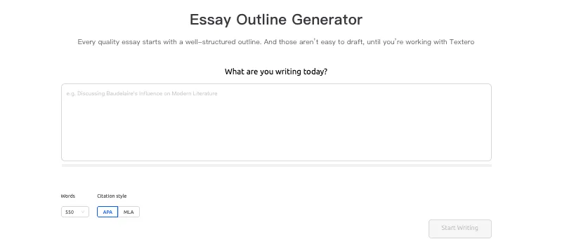 Textero AI Review: Essay Outline Generator